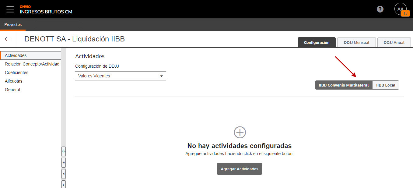 IIBB Configuración Tipo de Impuesto